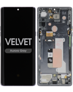 Refurbished - OLED Screen and Digitizer Assembly w/ Frame for LG Velvet (G9) (All Carriers Except Verizon UW) (Aurora Gray)