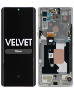 Refurbished - OLED Screen and Digitizer Assembly w/ Frame for LG Velvet (G9) (Verizon UW) (Silver)