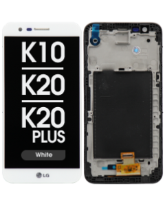LCD Screen and Digitizer Assembly w/ Frame for LG K10 (2017) / K20 / K20 Plus (White)