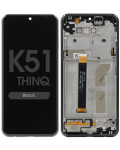 LCD Screen and Digitizer Assembly w/ Frame for LG K51 (Black)