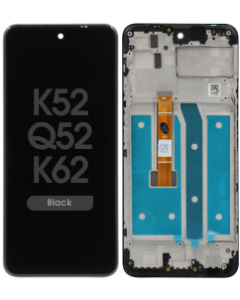 LCD Screen and Digitizer Assembly w/ Frame for LG K52 / Q52 / K62 (Black)
