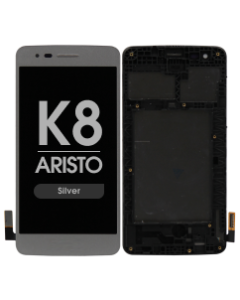 LCD Screen and Digitizer Assembly w/ Frame for LG K8 (2017) / Aristo (MS210) (Silver)