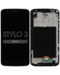 LCD Screen and Digitizer Assembly w/ Frame for LG Stylo 3 (LS777) (Black)