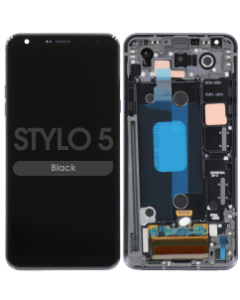 LCD Screen and Digitizer Assembly w/ Frame for LG Stylo 5 (Q720) (Black)