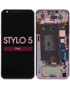 LCD Screen and Digitizer Assembly w/ Frame for LG Stylo 5 (Q720) (Pink)