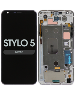 LCD Screen and Digitizer Assembly w/ Frame for LG Stylo 5 (Q720) (Silver)