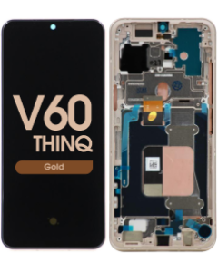 OLED Screen and Digitizer Assembly w/ Frame for LG V60 ThinQ (Gold)