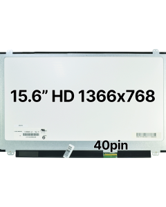 15.6" HD Laptop LCD 1366x768 40pin BRHS Slim Top & Bottom Tabs Glossy 