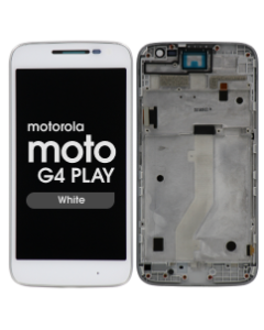 LCD Screen and Digitizer Assembly w/ Frame for Motorola Moto G4 Play (XT1609) (White)