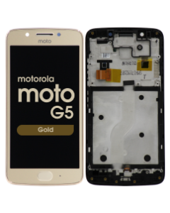 LCD Screen and Digitizer Assembly w/ Frame for Motorola Moto G5 (XT1670) (Gold)