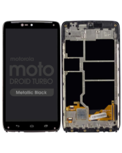 LCD Screen and Digitizer Assembly w/ Frame for Motorola Droid Turbo (Metallic Black)