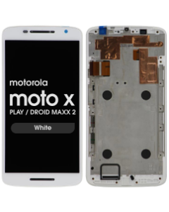 LCD Screen and Digitizer Assembly w/ Frame for Motorola Moto X Play / Droid Maxx 2 (White)