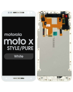 LCD Screen and Digitizer Assembly w/ Frame for Motorola Moto X Style / Pure (White)
