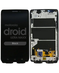 LCD Screen and Digitizer Assembly w/ Frame for Motorola Droid Ultra MAXX (XT1080) (Black)