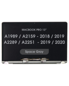 Aftermarket - LCD Screen and Digitizer Assembly for MacBook Pro 13" (A1989) (Late 2018 / Early 2019) / A2159 (Mid 2019) / A2289 / A2251 (Mid 2020) (No Logo) (Space Gray)
