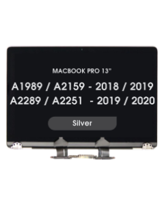 Aftermarket - LCD Screen Assembly for MacBook Pro 13" (A1989) (Late 2018 / Early 2019) (A2159) (Mid 2019) (A2289/A2251) (Mid 2020) (No Logo) (Silver)
