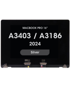 Premium - LCD Screen Assembly for MacBook Pro 16" w/ Pre - installed Sleep / Wake Flex (A3403 / A3186) (2024) (Silver)