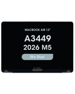 Premium - LCD Screen Assembly for MacBook Air 13" (Pre-installed Sleep / Wake Flex) (A3449) (2026) (M5) (Sky Blue)