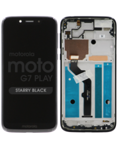 Premium - LCD Screen and Digitizer Assembly w/ Frame for Motorola Moto G7 Play (XT1952) / T-mobile Revvlry (Starry Black)