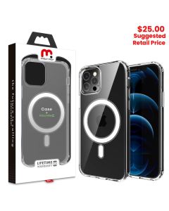 MyBat Pro - Fusion Hybrid Case Plus AttachMe with MagSafe Compatible for iPhone 12 / 12 Pro (Transparent Clear)