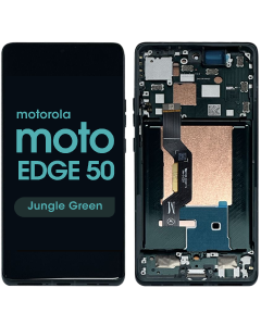 Refurbished - OLED Screen and Digitizer Assembly w/ Frame for Moto Edge 50 (XT2407 / 2024) (Jungle Green)