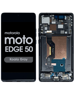 Refurbished- OLED Screen and Digitizer Assembly w/ Frame for Moto Edge 50 (XT2407 / 2024) (Koala Gray)
