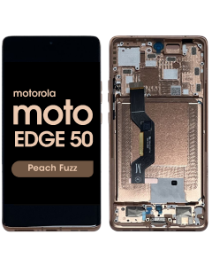 Refurbished - OLED Screen and Digitizer Assembly w/ Frame for Moto Edge 50 (XT2407 / 2024) (Peach Fuzz)