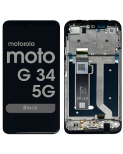 Refurbished - LCD Screen and Digitizer Assembly w/ Frame for Moto G34 (XT2363 / 2023) / G45 5G (XT2369 / 2024) (Black)
