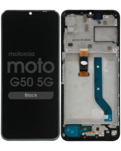 Refurbished - LCD Screen and Digitizer Assembly w/ Frame for Motorola Moto G50 5G (XT2149-1 / 2021) (Black)