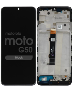Refurbished - LCD Screen and Digitizer Assembly w/ Frame for Motorola Moto G50 (XT2137 / 2021) (Black)