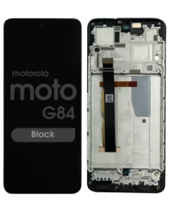 Refurbished - LCD Screen and Digitizer Assembly w/ Frame for Motorola Moto G84 (Black)