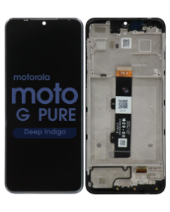 Refurbished - LCD Screen and Digitizer Assembly w/ Frame for Motorola Moto G Pure (XT2163 / 2021) (Deep Indigo)