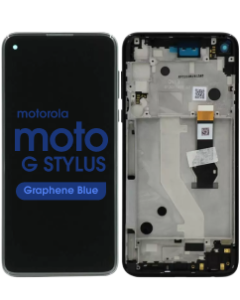 LCD Screen and Digitizer Assembly w/ Frame for Motorola Moto G Stylus (XT2043) (Graphene Blue)