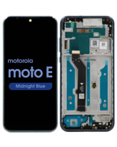 Refurbished - LCD Screen and Digitizer Assembly w/ Frame for Motorola Moto E (XT2052 / 2020) (Midnight Blue)