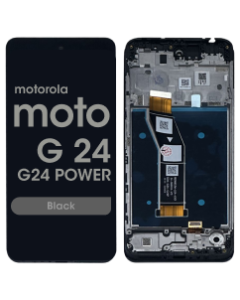 Refurbished - Screen and Digitizer Assembly w/ Frame for Motorola Moto G24 (XT2423 / 2024) / G24 Power (XT2425-1 / 2024) (Black)