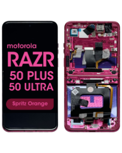 Refurbished - Inner OLED Screen and Digitizer Assembly w/ Frame for Motorola Moto Razr Plus / Razr 50 Ultra (XT2451 / 2024) (Hot Pink)