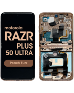 Refurbished - Inner OLED Screen and Digitizer Assembly w/ Frame for Motorola Moto Razr Plus / Razr 50 Ultra (XT2451 / 2024) (Peach Fuzz)