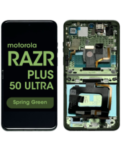 Refurbished - Inner OLED Screen and Digitizer Assembly w/ Frame for Motorola Moto Razr Plus / Razr 50 Ultra (XT2451 / 2024) (Spring Green)