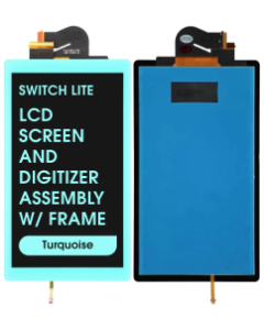 Refurbished - LCD Screen and Digitizer Assembly w/ Frame for Switch Lite (Turquoise)