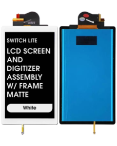 Refurbished - LCD Screen and Digitizer Assembly w/ Frame for Switch Lite Matte (White)