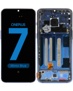 Refurbished - OLED Screen and Digitizer Assembly w/ Frame for OnePlus 7 (Mirror Blue)