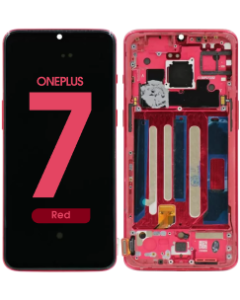 Refurbished - OLED Screen and Digitizer Assembly w/ Frame for OnePlus 7 (Red)