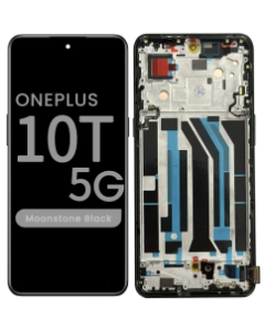 Refurbished - OLED Screen and Digitizer Assembly w/ Frame for OnePlus 10T 5G (Moonstone Black)