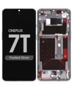 Refurbished - OLED Screen and Digitizer Assembly w/ Frame for OnePlus 7T (Frosted Silver)