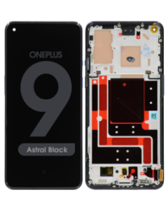 Refurbished - OLED Screen and Digitizer Assembly w/ Frame for OnePlus 9 (Astral Black)