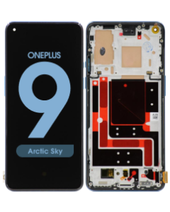 Refurbished - OLED Screen and Digitizer Assembly w/ Frame for OnePlus 9 (Arctic Sky)