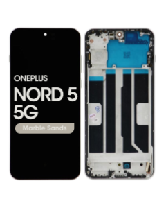 Refurbished - LCD Screen and Digitizer Assembly w/ Frame for OnePlus Nord 5 5G (Marble Sands) - Injured Gadgets