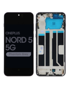 Refurbished - LCD Screen and Digitizer Assembly w/ Frame for OnePlus Nord 5 5G (Phantom Grey) - Injured Gadgets