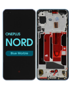 Refurbished - OLED Screen and Digitizer Assembly w/ Frame for OnePlus Nord (Blue Marble)