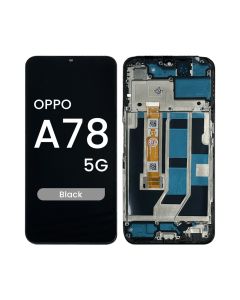 Refurbished - LCD Screen and Digitizer Assembly w/ Frame for Oppo A78 5G (Black) (2023) - Injured Gadgets